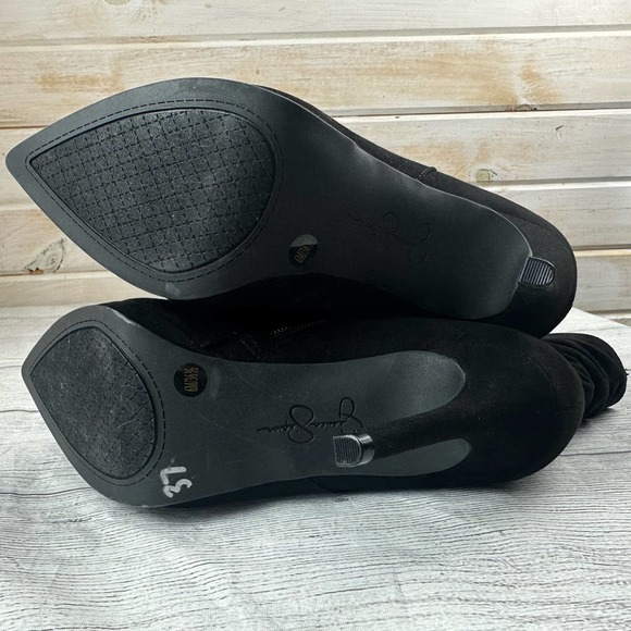 Jessica Simpson Ankle Booties Valyn High Stiletto Suede Black Size 6 - Picture 9 of 11